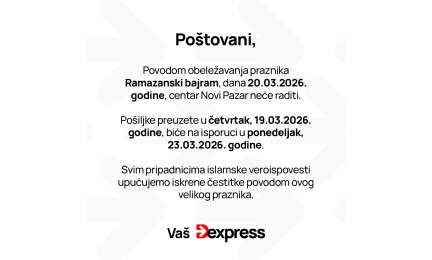 Obaveštenje o radu centra Novi Pazar