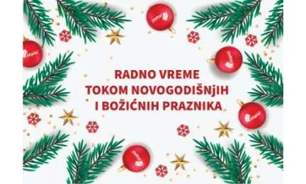OBAVEŠTENJE- Radno vreme za novogodišnje i božićne praznike
