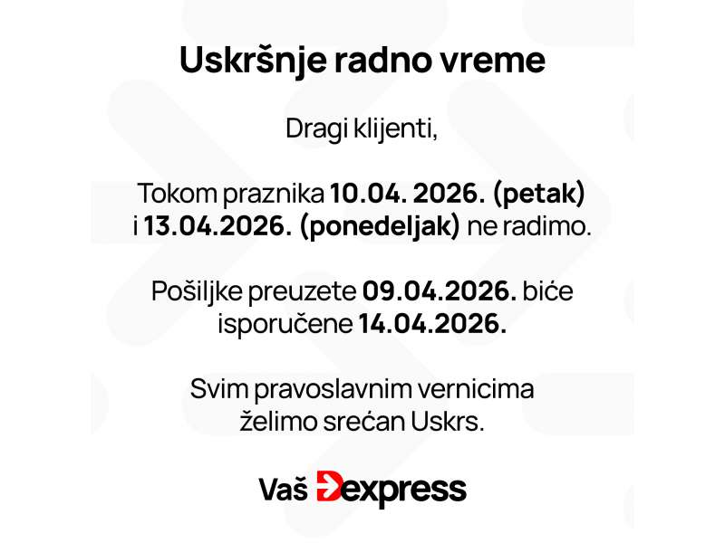 Obaveštenje o radnom vremenu tokom Uskršnjih praznika