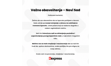Važno obaveštenje – Novi Sad