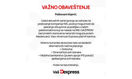 VAŽNO OBAVEŠTENJE