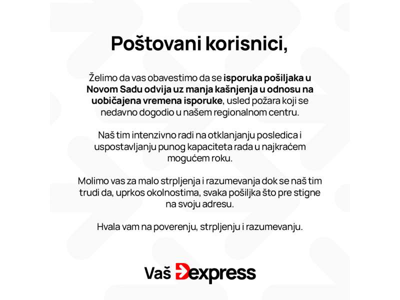 Važno obaveštenje – Novi Sad